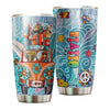 Camellia Personalized Cute Elephant And Girl In Car Hippie Style Stainless Steel Tumbler-Double-Walled Insulated Cup With Lid Travel Mug