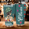 Camellia Personalized Hippie Nurse Butterfly Stainless Steel Tumbler - Double-Walled Insulation Vacumm Flask - Gift For Nurse, Christmas Gift, International Nurses Day