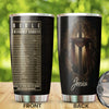 Camellia Personalized  Bible Emergency Numbers Stainless Steel Tumbler - Customized Double-Walled Insulation Travel Thermal Cup With Lid Gift For Christian