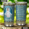 Camellia Personalized Blessed Mother Stainless Steel Tumbler- Wall Insulated Cup With Lid Travel Mug