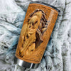 Camellia Personalized Wood Horse Stainless Steel Tumbler - Double-Walled Insulation Vacumm Flask - Gift For Horse Lovers, Cowgirls, Cowboys, Perfect Christmas, Thanksgiving Gift