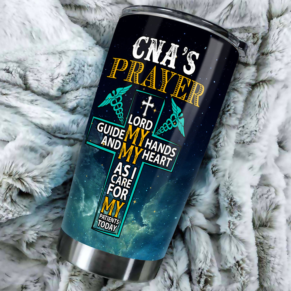 Camellia Personalized CNAs Prayer Stainless Steel Tumbler - Customized Double-Walled Insulation Travel Thermal Cup With Lid
