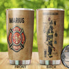 Camellia Personalized Firefighter Anatomy Stainless Steel Tumbler- Double-Walled Insulation Gift For Fireman