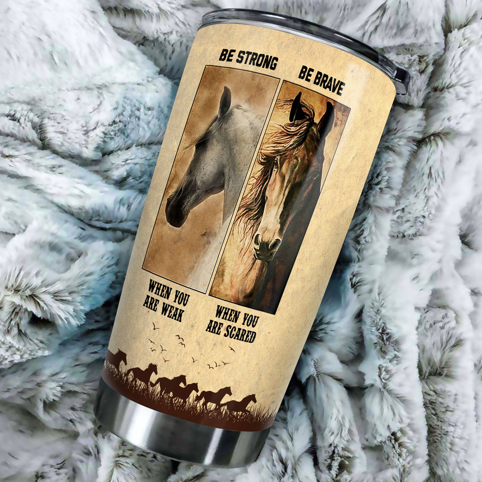 Camellia Personalized Horses Advice Stainless Steel Tumbler - Double-Walled Insulation Vacumm Flask - Gift For Horse Lovers, Cowgirls, Cowboys, Perfect Christmas, Thanksgiving Gift