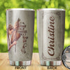 Camellia Personalized Horse Girl Stainless Steel Tumbler - Double-Walled Insulation Vacumm Flask - Gift For Horse Lovers, Cowgirls, Cowboys, Perfect Christmas, Thanksgiving Gift 02