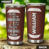 Camellia Personalized American Football To My Grandson Quotes Stainless Steel Tumbler - Double-Walled Insulation Vacumm Flask - For American Football Fans, Gift For Grandsons