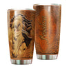 Camellia Personalized Wood Horse Stainless Steel Tumbler - Double-Walled Insulation Vacumm Flask - Gift For Horse Lovers, Cowgirls, Cowboys, Perfect Christmas, Thanksgiving Gift