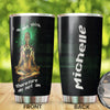 Camellia Persionalized 3D Meditation Stainless Steel Tumbler - Customized Double - Walled Insulation Thermal Cup With Lid Gift For Meditator Yoga Lover