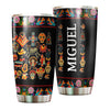 Camellia Personalized Mexico Sugar Skull Stainless Steel Tumbler-Double-Walled Insulation Travel Cup With Lid