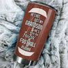 Camellia Personalized American Football To My Grandson Quotes Stainless Steel Tumbler - Double-Walled Insulation Vacumm Flask - For American Football Fans, Gift For Grandsons