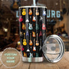 Camellia Personalized 3D Colorful Guitar Collection Stainless Steel Tumbler - Customized Double-Walled Insulation Travel Thermal Cup With Lid Gift For Guitarist