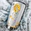 Camellia Personalized Butterfly You Are My Sunshine Stainless Steel Tumbler - Double-Walled Insulation Vacumm Flask - For Thanksgiving, Memorial Day, Christians, Christmas Gift
