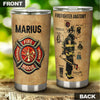Camellia Personalized Firefighter Anatomy Stainless Steel Tumbler- Double-Walled Insulation Gift For Fireman