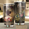 Camellia Personalized Butterfly Some Girls Are Born With Books In Their Soul Stainless Steel Tumbler - Double-Walled Insulation Vacumm Flask - For Thanksgiving, Memorial Day, Christians, Christ