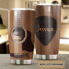 Camellia Personalized 3D Arcoustic Guitar Stainless Steel Tumbler - Customized Double-Walled Insulation Thermal Cup With Lid Gift For Guitarist Musician