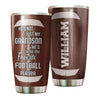 Camellia Personalized American Football To My Grandson Quotes Stainless Steel Tumbler - Double-Walled Insulation Vacumm Flask - For American Football Fans, Gift For Grandsons