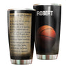 Camellia Persionalized 3D Basketball Life Lessons Stainless Steel Tumbler - Customized Double - Walled Insulation Travel Thermal Cup With Lid Gift For Basketball Player