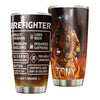 Camellia Personalized Firefighter Label Stainless Steel Tumbler-Double-Walled Insulation Gift For Firefighter Fireman
