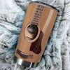 Camellia Personalized 3D Arcoustic Guitar Stainless Steel Tumbler - Customized Double-Walled Insulation Thermal Cup With Lid Gift For Guitarist Musician