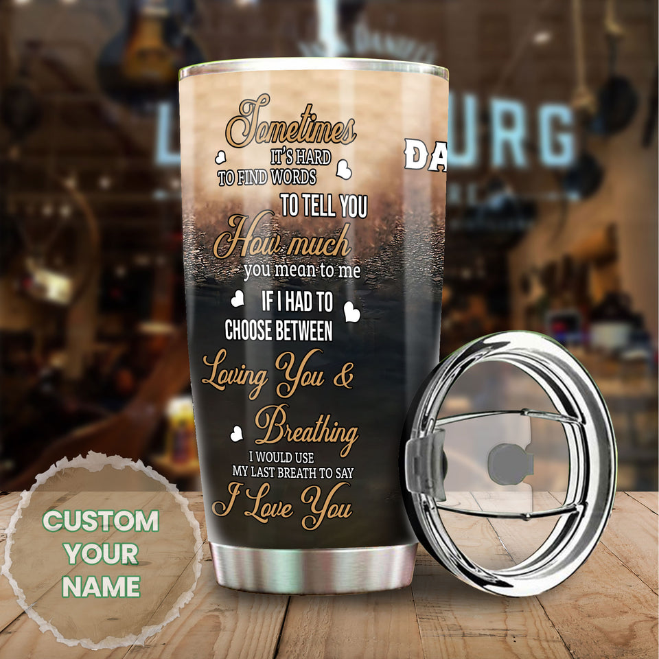 Camellia Personalized Loving Letter From  Mom To Daughter Stainless Steel Tumbler-Double-Walled Travel Therma Cup With Lid