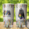 Camellia Persionalized LGBT Bear Peace Love Free Mom Hugs Stainless Steel Tumbler - Customized Double - Walled Insulation Travel Thermal Cup With Lid