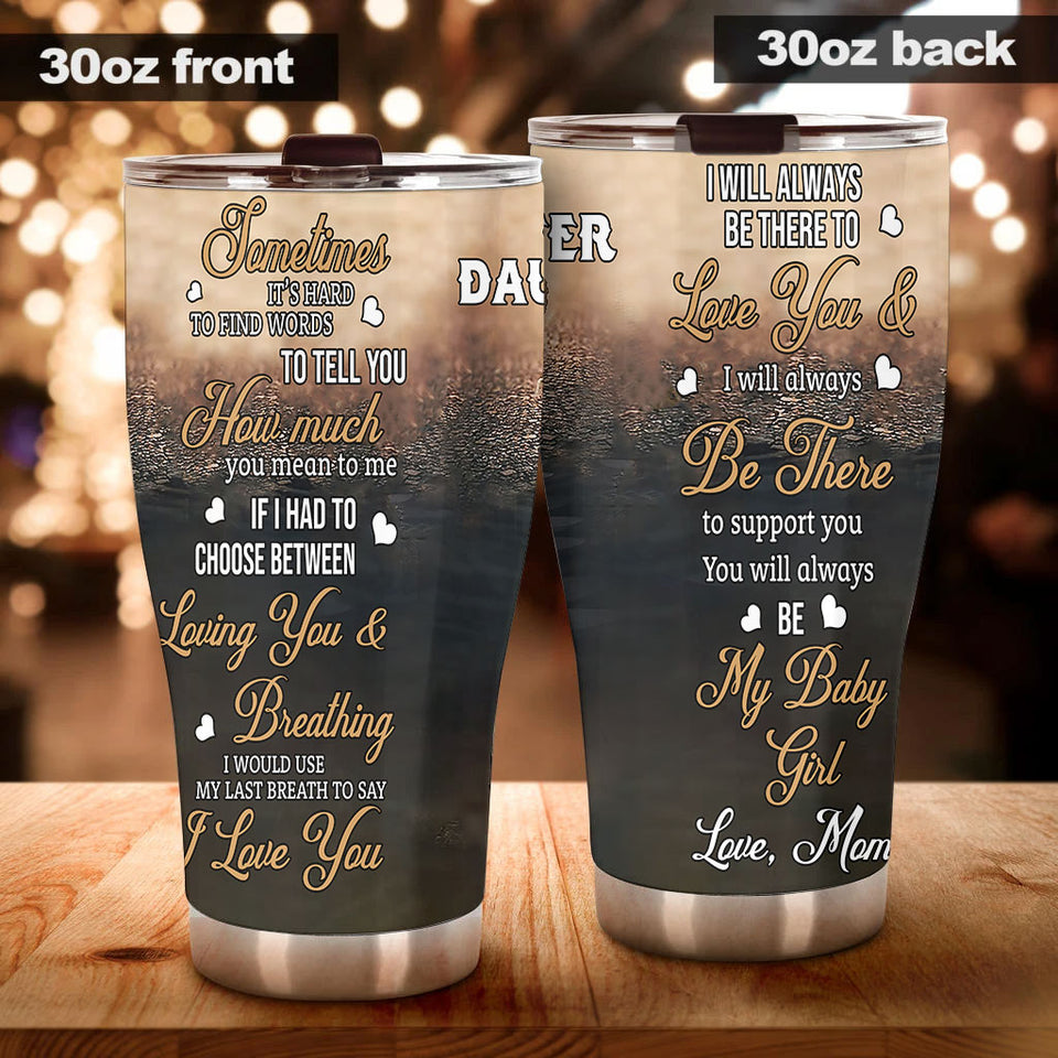 Camellia Personalized Loving Letter From  Mom To Daughter Stainless Steel Tumbler-Double-Walled Travel Therma Cup With Lid