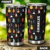 Camellia Personalized 3D Colorful Guitar Collection Stainless Steel Tumbler - Customized Double-Walled Insulation Travel Thermal Cup With Lid Gift For Guitarist