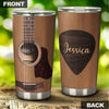 Camellia Personalized 3D Arcoustic Guitar Stainless Steel Tumbler - Customized Double-Walled Insulation Thermal Cup With Lid Gift For Guitarist Musician