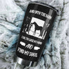 Camellia Personalized Horse Into The Barn Stainless Steel Tumbler - Double-Walled Insulation Vacumm Flask - Gift For Horse Lovers, Cowgirls, Cowboys, Perfect Christmas, Thanksgiving Gift