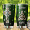 Camellia Persionalized Irish Jewelry Style Stainless Steel Tumbler - Customized Double - Walled Insulation Travel Thermal Cup With Lid