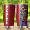 Camellia Persionalized 3D Baseball Puerto Rican Stainless Steel Tumbler - Customized Double - Walled Insulation Travel Thermal Cup With Lid Gift For Baseball Player
