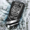 Camellia Personalized Firefighter First In Last Out Stainless Steel Tumbler-Double-Walled Insulation Gift For Firefighter Fireman 03