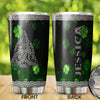Camellia Personalized Celtic Knot Stainless Steel Tumbler - Customized Double-Walled Insulation Travel Thermal Cup With Lid