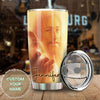 Camellia Personalized Faith Jesus Right Hand Steel Tumbler- Wall Insulated Cup With Lid Travel Mug 03