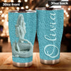 Camellia Personalized Mermaid Ceramic Style Stainless Steel Tumbler-Sweat-Proof Double Wall Travel Cup With Lid