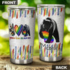Camellia Persionalized LGBT Bear Peace Love Free Mom Hugs Stainless Steel Tumbler - Customized Double - Walled Insulation Travel Thermal Cup With Lid