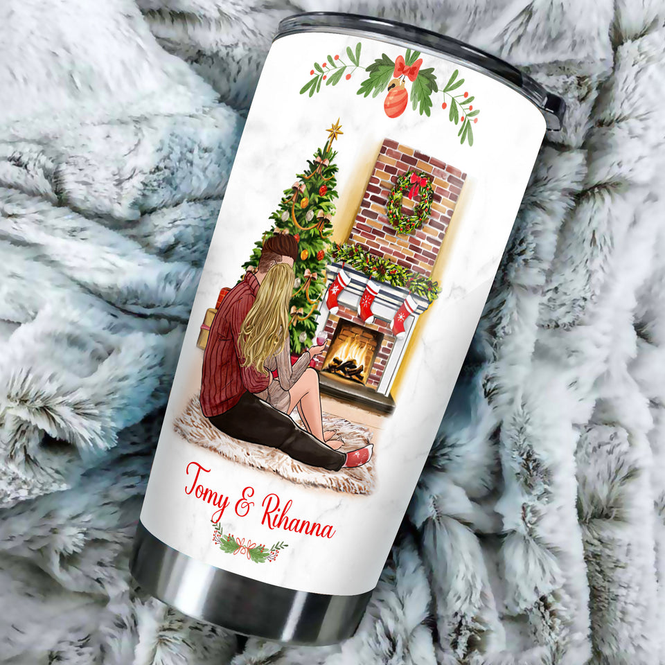 Camellia Personalized Loving Letter From wife To Husband I Love You Stainless Steel Tumbler-Double-Walled Insulation Cup With Lid Gift For Christmas Anniversary