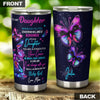 Camellia Personalized Butterfly Quotes From Mama To Daughter Stainless Steel Tumbler - Double-Walled Insulation Vacumm Flask - For Thanksgiving, Memorial Day, Daughter Gift