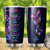 Camellia Personalized Butterfly Quotes From Mama To Daughter Stainless Steel Tumbler - Double-Walled Insulation Vacumm Flask - For Thanksgiving, Memorial Day, Daughter Gift