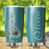 Camellia Personalized Mermaid Ceramic Style Stainless Steel Tumbler-Sweat-Proof Double Wall Travel Cup With Lid