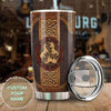 Camellia Personalized Celtic Horse Stainless Steel Tumbler - Customized Double-Walled Insulation Travel Thermal Cup With Lid