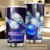 Camellia Personalized Bowling Art Stainless Steel Tumbler - Double-Walled Insulation Vacumm Flask - Gift For Bowling Lovers, National Bowling Day 8th August