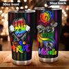 Camellia Persionalized LGBT Rose Pride Love Is Love Stainless Steel Tumbler - Customized Double - Walled Insulation Travel Thermal Cup With Lid