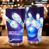 Camellia Personalized Bowling Art Stainless Steel Tumbler - Double-Walled Insulation Vacumm Flask - Gift For Bowling Lovers, National Bowling Day 8th August