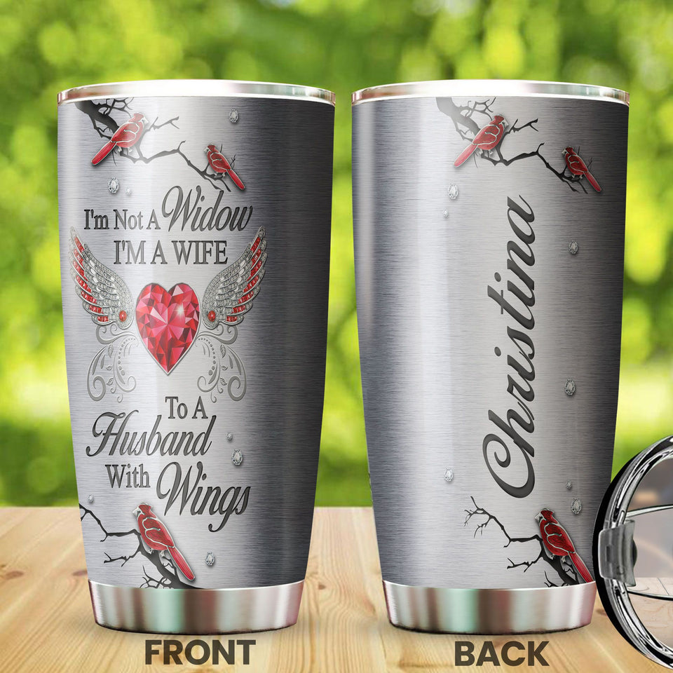 Camellia Personalized I'm Not A Window I'm A Wife Loving Quotes From Wife To Husband  Stainless Steel Tumbler-Double-Walled Insulation  Cup With Lid Gift For Couple