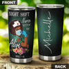 Camellia Personalized Black Nurse Night Shift Stainless Steel Tumbler - Double-Walled Insulation Vacumm Flask - Gift For Black Queen, International Women's Day, Nurse's Day