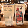 Camellia Personalized Book Reader Nutrition Facts Stainless Steel Tumbler - Double-Walled Insulation Vacumm Flask - Gift For Book Lovers, Nerd, International Book Day