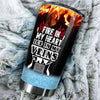 Camellia Personalized Hockey Fire In My Heart Ice In My Veins Stainless Steel Tumbler-Double-Walled Insulation  Cup With Lid Gift For Hockey Player