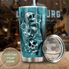 Camellia Personalized 3D Gothic Skulls Stainless Steel Tumbler - Customized Double-Walled Insulation Adventure Thermal Cup With Lid