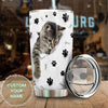 Camellia Personalized Cute Kittie Stainless Steel Tumbler-Double-Walled Insulation Cup With Lid Gift For Cat Lover Mom Cat